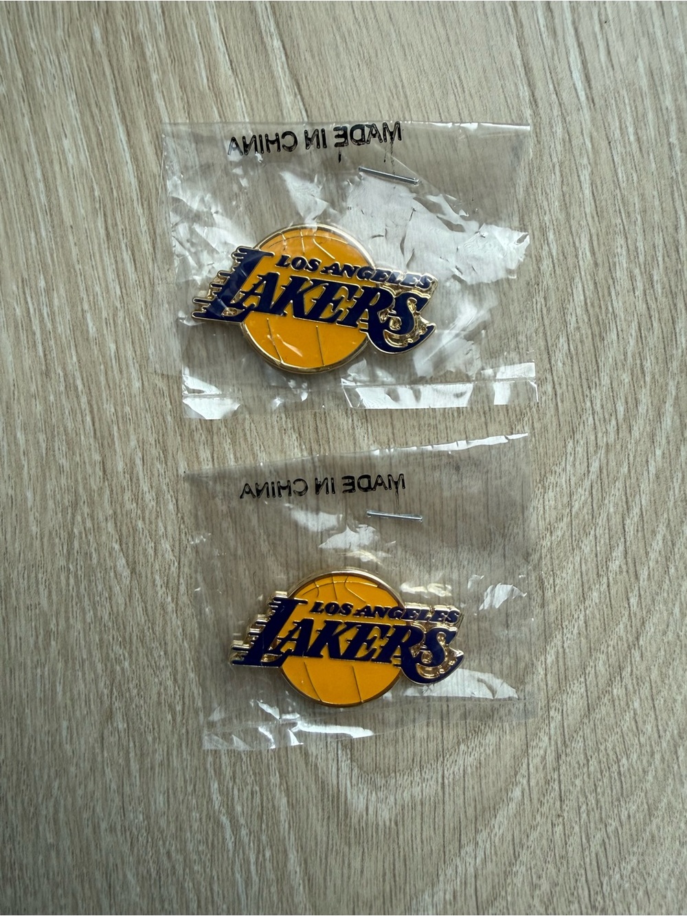 2 Los Angeles Lakers Basketball Logo Enamel Pin - Purple and Gold